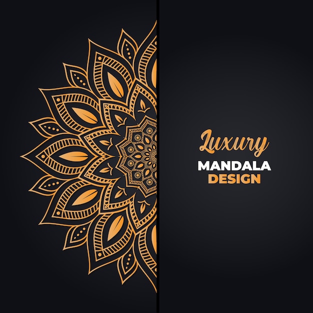 Luxury mandala design and islamic background in golden color