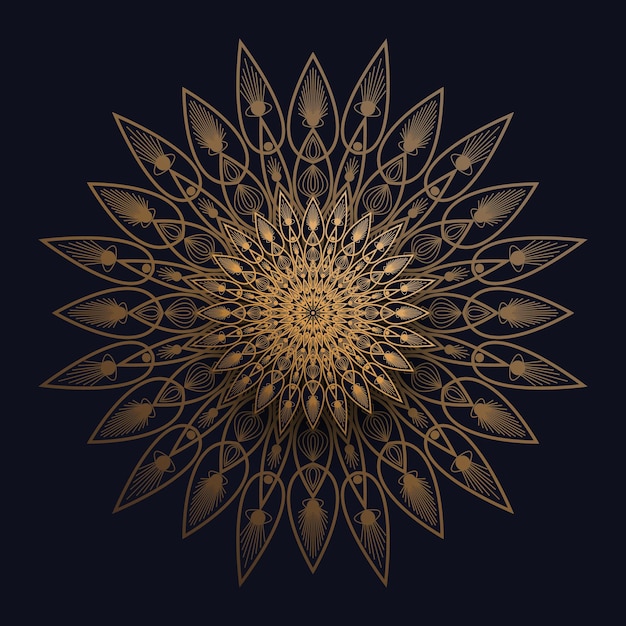 Luxury mandala design template with creative glossy gradient color effects