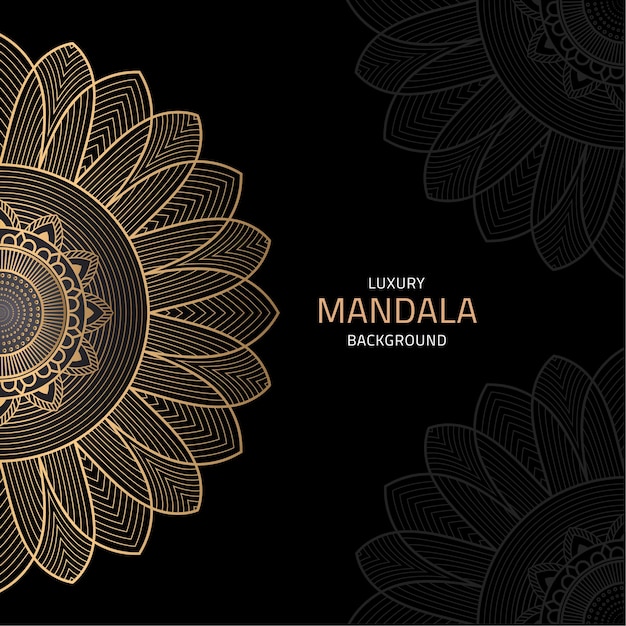 luxury mandala design with golden color and background