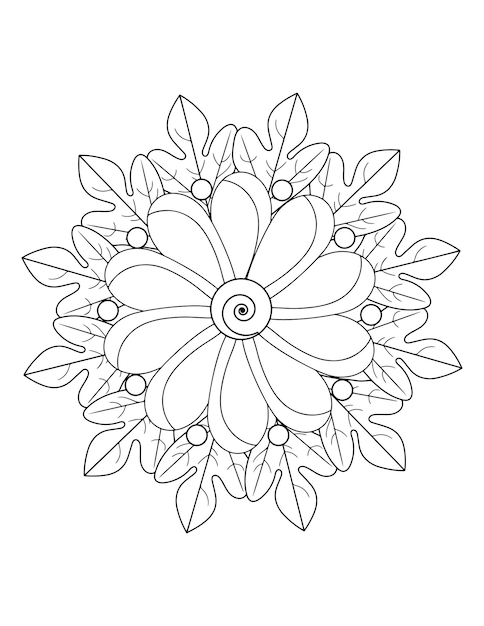 luxury mandala, floral coloring book for adults. mandala coloring pages, floral ornaments.