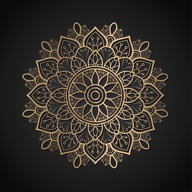 luxury mandala gold line