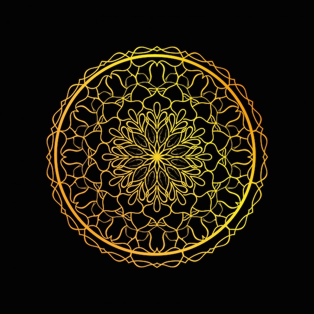 luxury mandala gold line