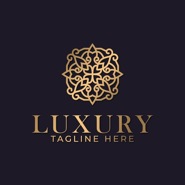 Luxury mandala and golden ornamental logo design template 