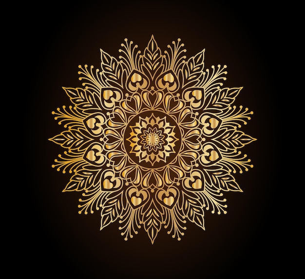 Luxury mandala Gradient golden color Vector Premium design background