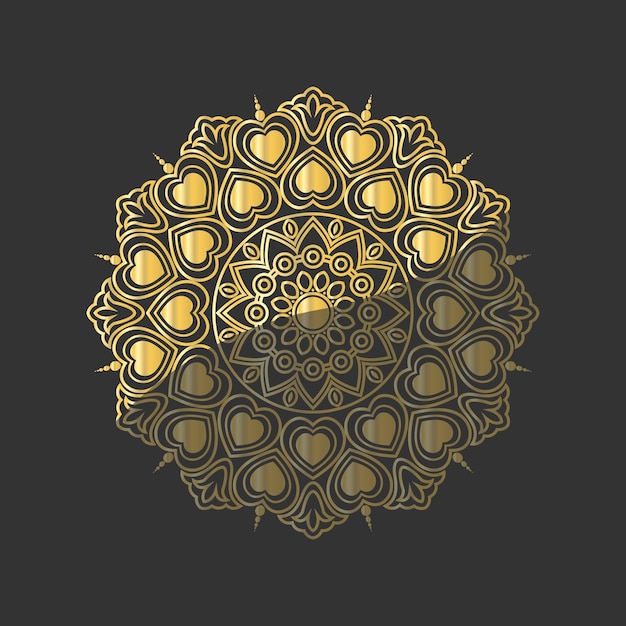 Luxury mandala Gradient golden color Vector Premium