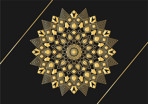 Luxury mandala Gradient golden color Vector Premium