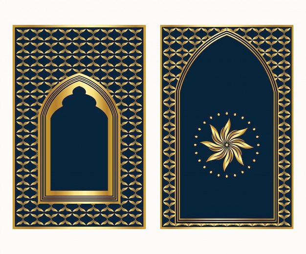 Luxury mandala islamic book cover with gold ornament design