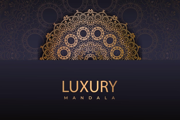 Luxury Mandala ornament on a black background Luxurious golden mandala vector Decorative golden