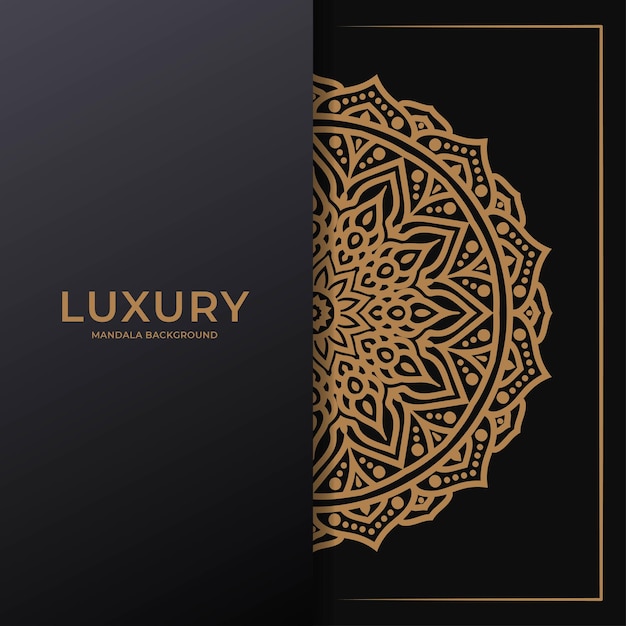 Luxury mandala ornamental background in gold color