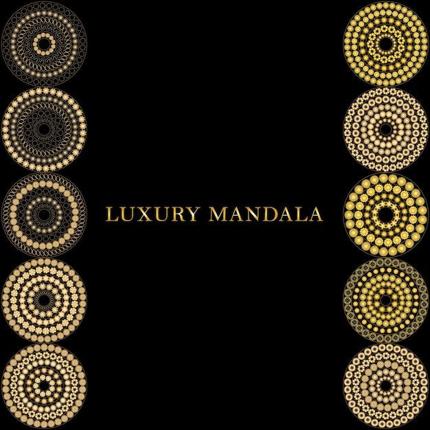 Luxury Mandala Set With Free Vector