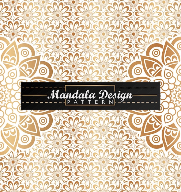 Luxury mandala style golden seamless pattern