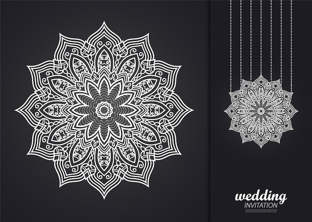 Vector luxury mandala vector background with golden arabesque royal pattern