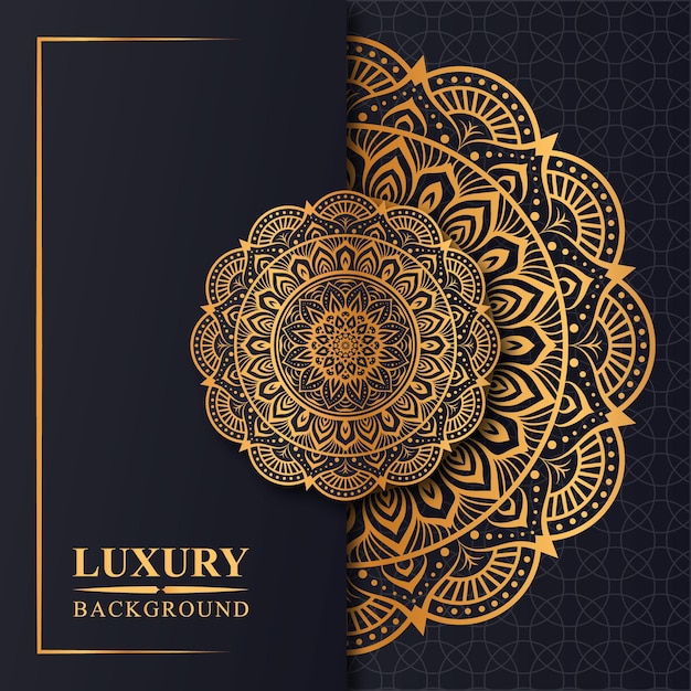 Luxury mandala vector with golden style background