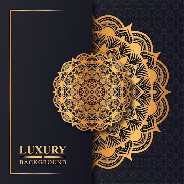 Luxury mandala vector with golden style background