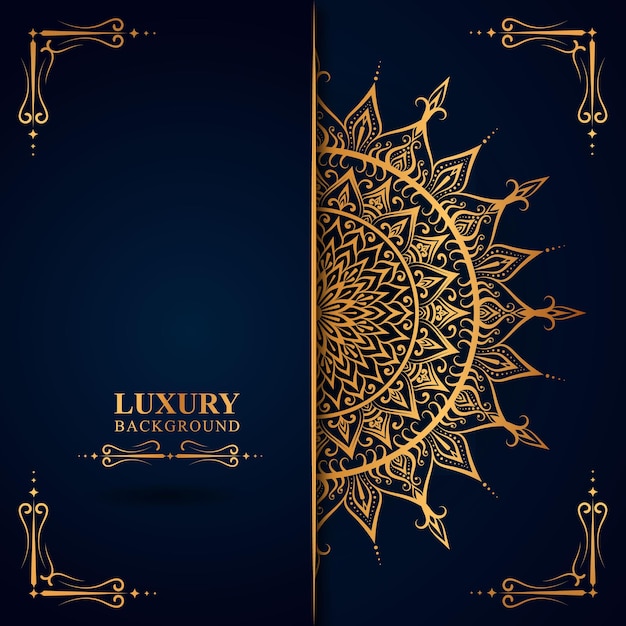 Luxury mandala vector with golden style background