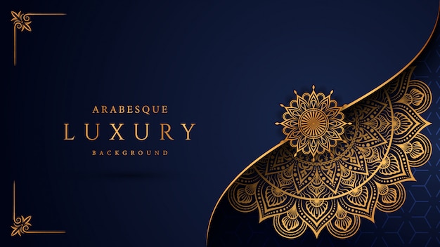 Luxury mandala  with golden arabesque  arabic islamic east style