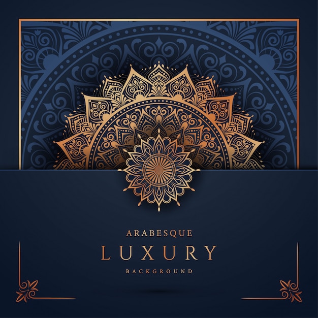 Luxury mandala  with golden arabesque  arabic islamic east style