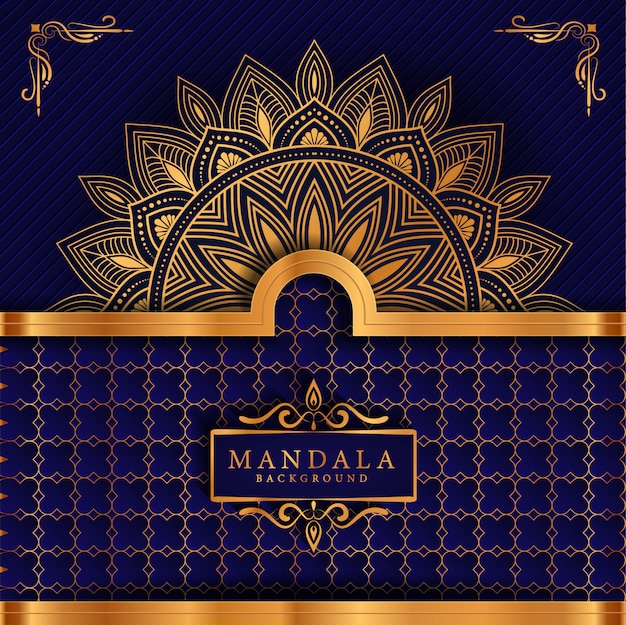 Luxury mandala with golden arabesque pattern