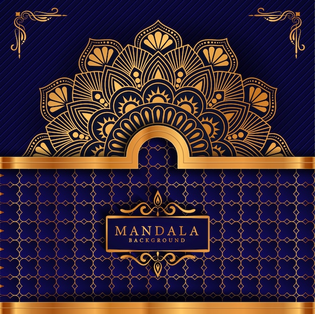 Luxury mandala with golden arabesque pattern