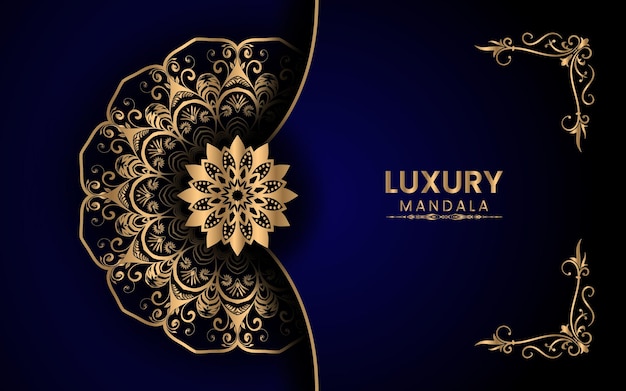 Luxury mandala with golden arabic islamic background Premium Vector