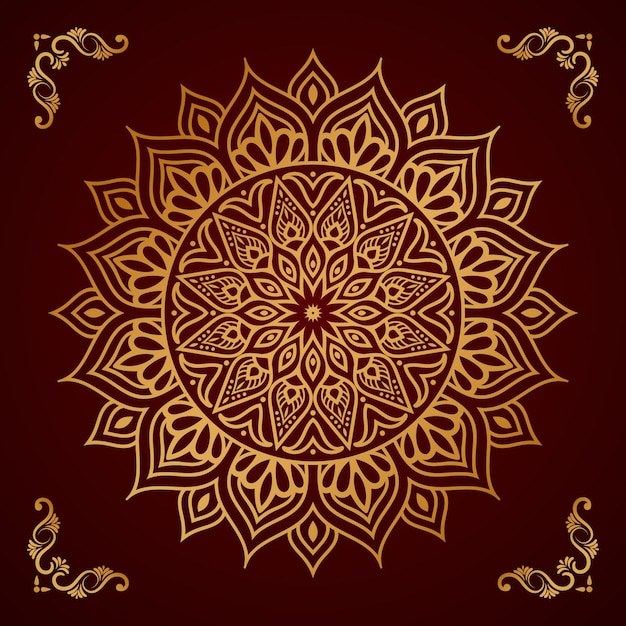 Luxury mandala with golden background