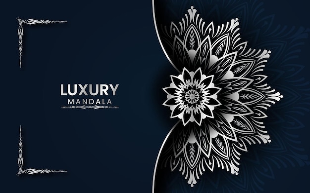 Luxury mandala with silver color arabic islamic background