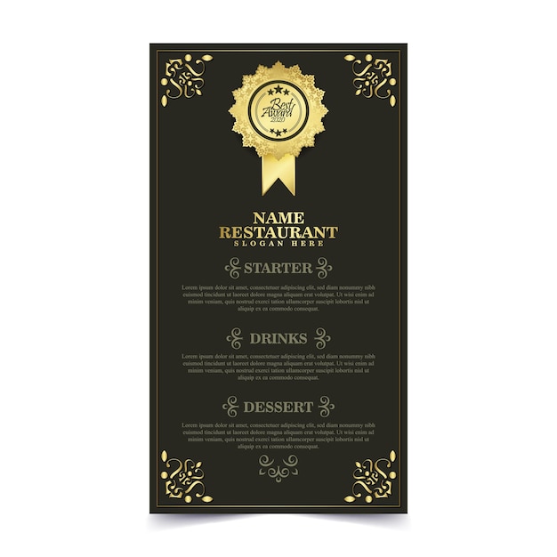 Luxury Menu Layout with Ornamental Elements