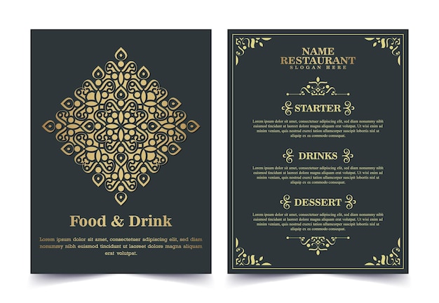 Luxury Menu Layout with Ornamental Elements