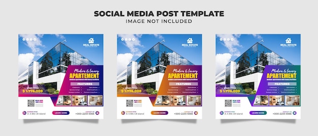 Luxury And Modern  Apartment Social Media Instagram Post, Flyer And Banner Template