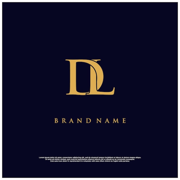 luxury modern combination DL or LD abstract vector logo