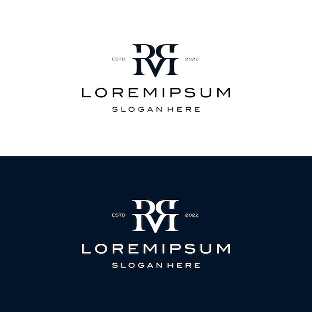 Luxury Monogram Initial Letter RM MR Logo Design Inspiration