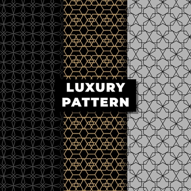 Luxury Monogram Seamless Pattern with Gold Color