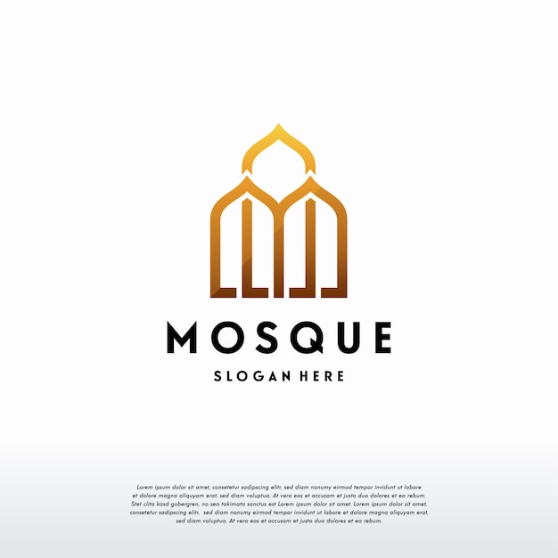 Luxury Mosque Logo Template Design Vector, Islamic Logo template