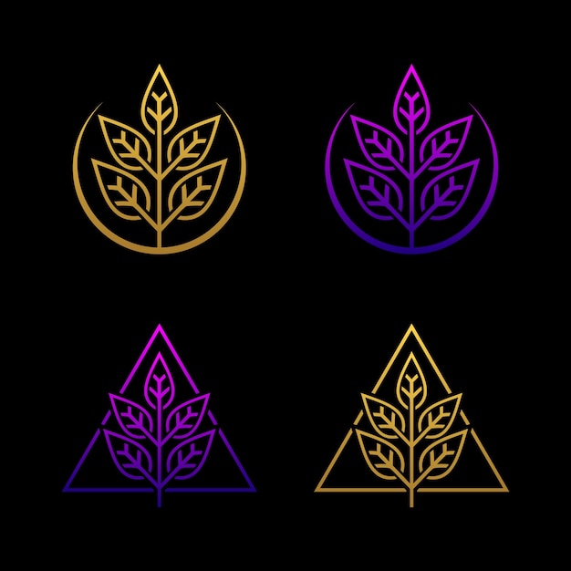 Luxury Nature Leaf Logo Icon.