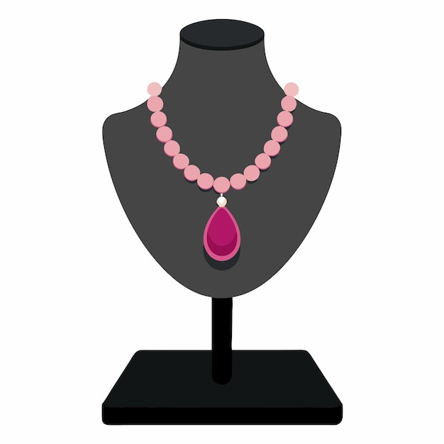 Vector luxury necklace on jewelry stand illustration