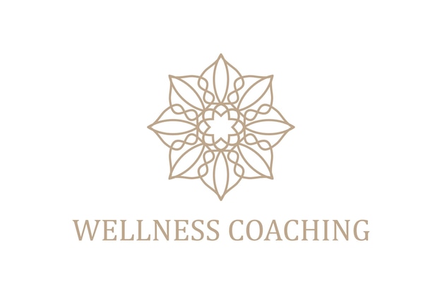 Luxury ornament mandala logo design yoga spa wellness coaching icon symbol