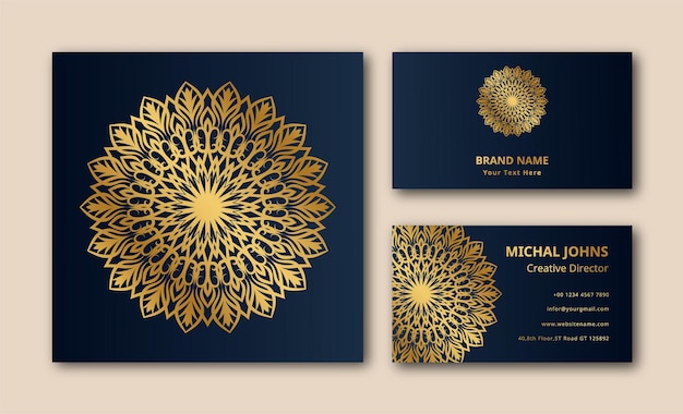 Luxury ornamental business card mandala design background  