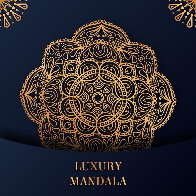 Luxury ornamental gold color mandala design background premium vector