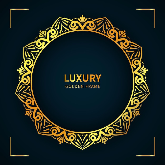 Luxury ornamental golden color frame design