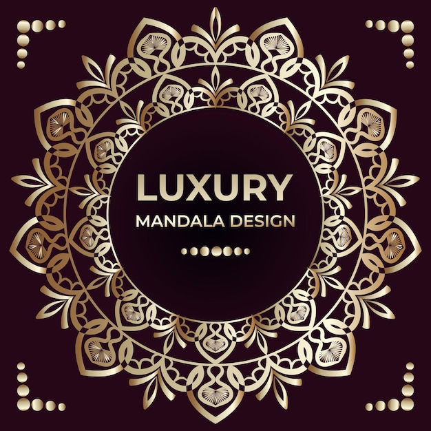 Luxury ornamental golden mandala frame design