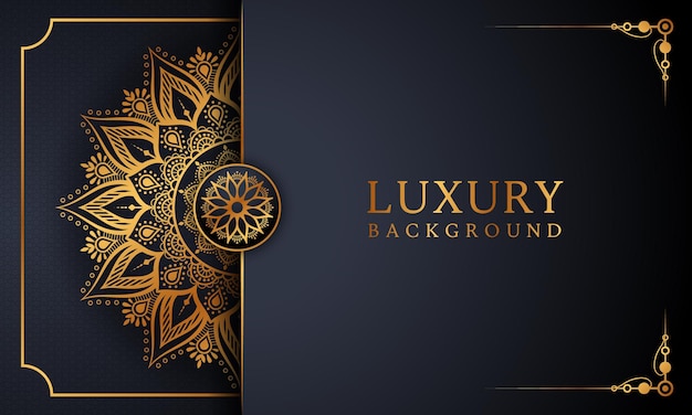 Luxury ornamental mandala background design in golden arabesque pattern Premium Vector