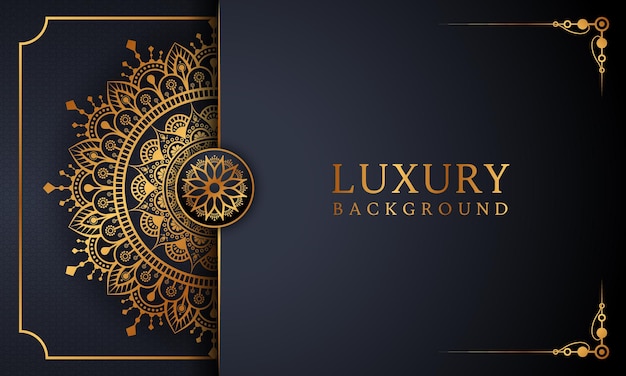 Luxury ornamental mandala background design in golden arabesque pattern Premium Vector