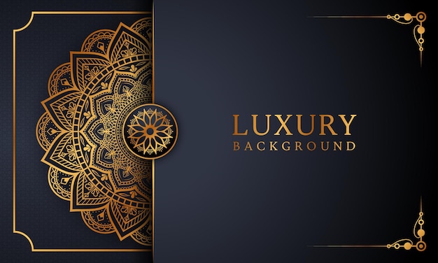 Luxury ornamental mandala background design in golden arabesque pattern Premium Vector