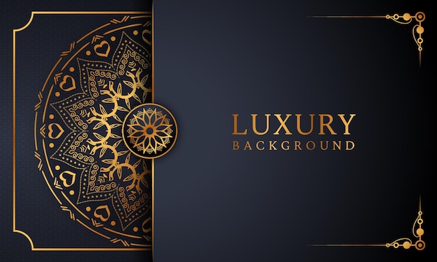 Luxury ornamental mandala background design in golden arabesque pattern Premium Vector