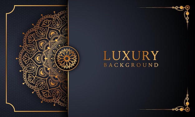 Luxury ornamental mandala background design in golden arabesque pattern Premium Vector