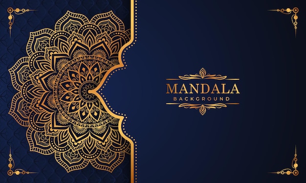 Luxury ornamental mandala background design in golden arabesque pattern Premium Vector