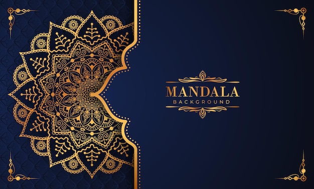 Luxury ornamental mandala background design in golden arabesque pattern Premium Vector