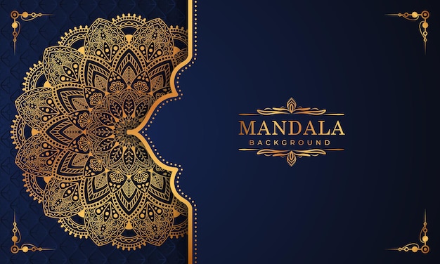 Luxury ornamental mandala background design in golden arabesque pattern Premium Vector