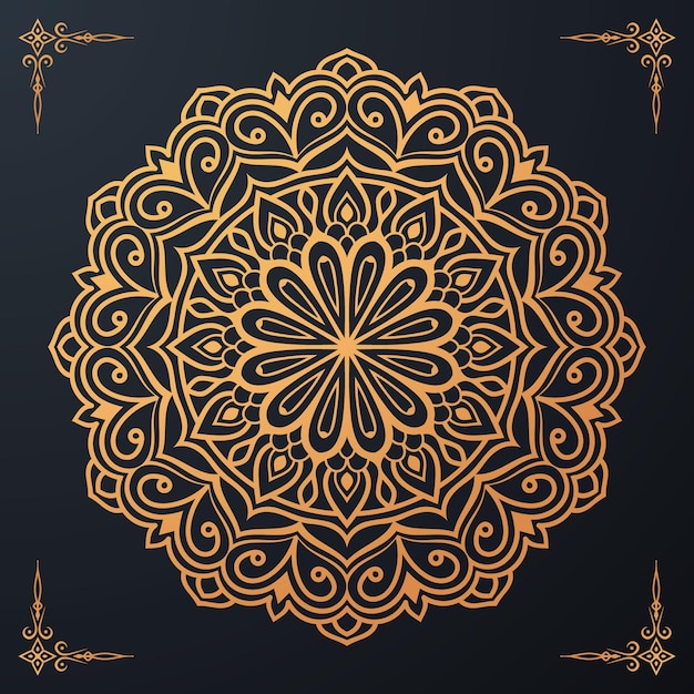 Luxury ornamental mandala background design with golden arabesque pattern