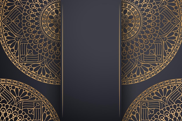 Vector luxury ornamental mandala  background in gold color 